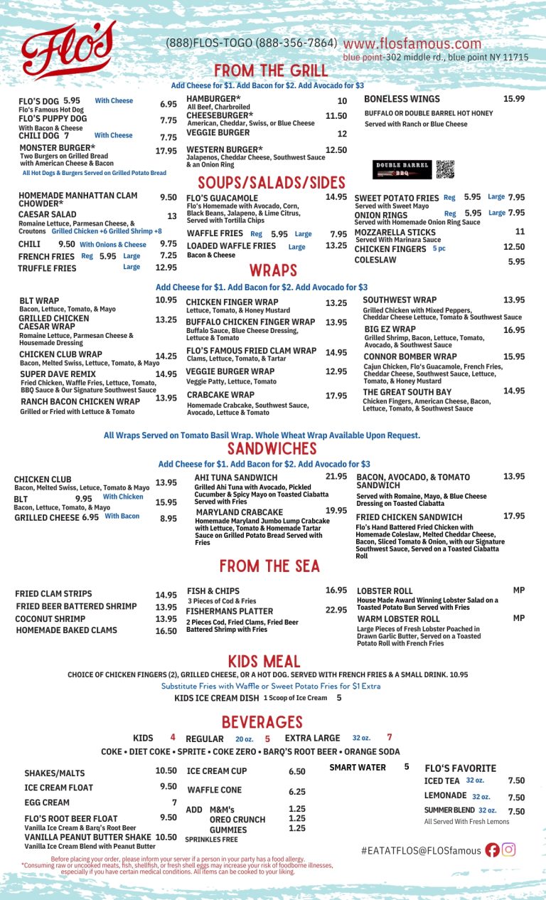 Flo's Menu Menu – Flo’s Luncheonette